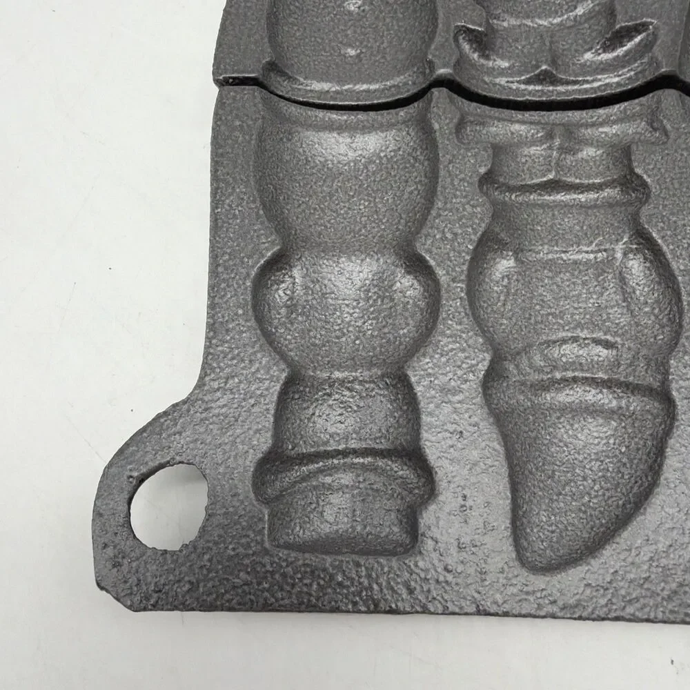John Wright Cast Iron Candy Mold Christmas Snowman, Angel, Elf, Caroler